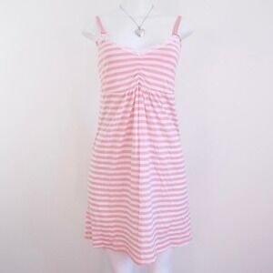 pink white striped lace slip dress coquette babydoll mini